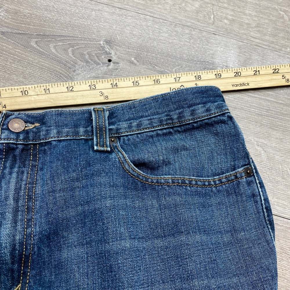 Levis Jeans 527 Low Boot Cut Mens 38x32 Blue Cotton Denim Slim Fit Casual - Picture 9 of 10